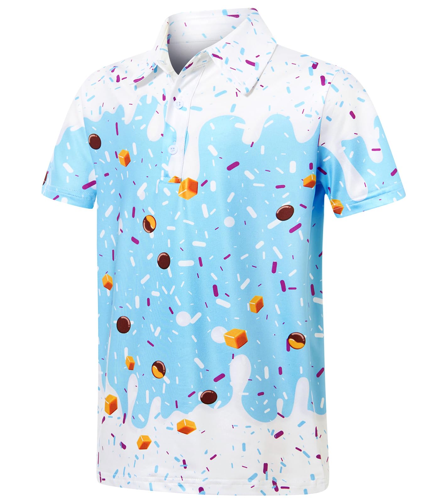 Move Dance Boys Polo Shirt Ice Cream Short Sleeve Golf Clothes 5-14T