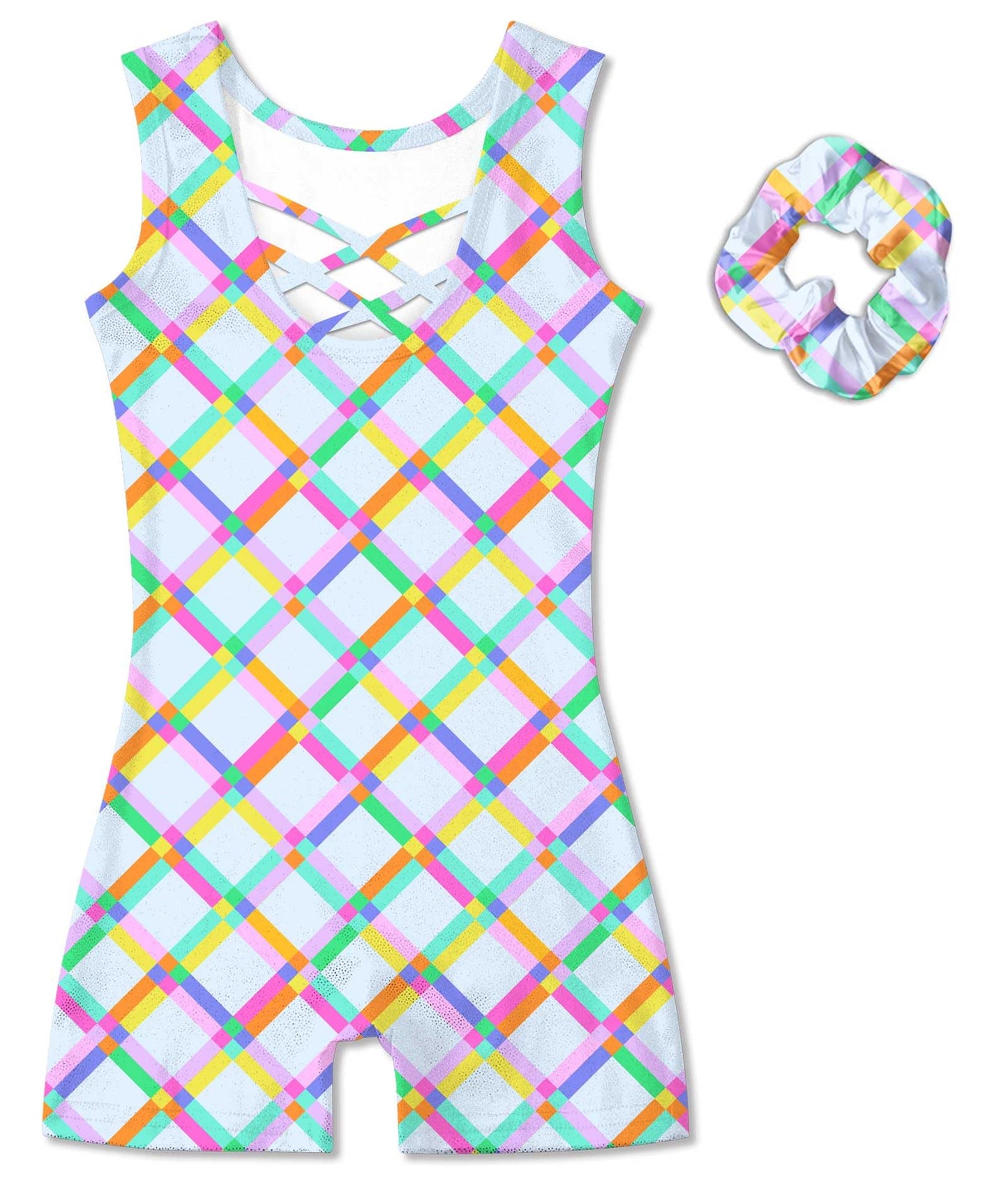 uideazone Gymnastics Leotards for Girls Dance Biketards Leotar with Hair Scrunchi 3-8Y