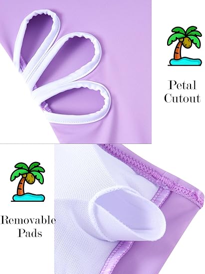 Girls Swimsuit Cut Out One Piece Bathing Suit Adjustable Straps Swimwear with Cover Up Skirt Size 9-16