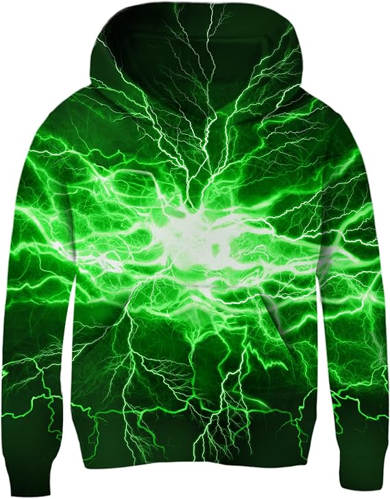 Boys Hoodies Kids 3D Graphic Pullover 6-16 Years | Warm fleece sweatshirt with a hood and front pocket for school and daily wear
