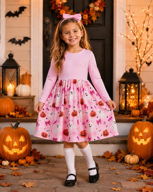 Vogseek Girls Dress Toddler Fall Dress Long Sleeve Dresses Ages 3-7 | Toddler Girls Dress, Twirly Dress, A-Line Skirt,95%Cotton-5%Spandex Top, School, Party, Casual,Various Prints