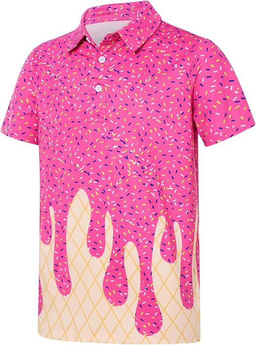 Boys Performance Polo Shirt Short Sleeve Golf Clothes for Hawaiian Active Casual Size 5-14