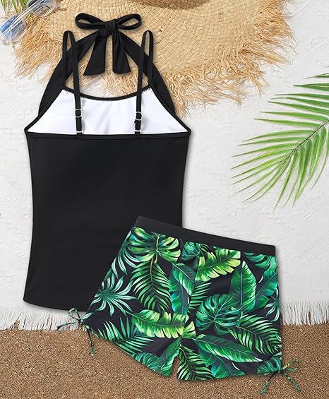Girls Tankini Swimsuit 2 Piece Halterneck Bathing Suit for Teens Size 7-16
