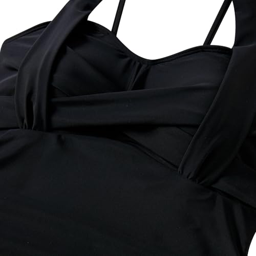 Teen Girl Swimsuits Size 10 12 Kids Bathing Suits for Teens Girl Orange Tankini Bikini with Short 3 Piece Juniors Adjustable Strap Halter Swimwear Swim Swimming Suit