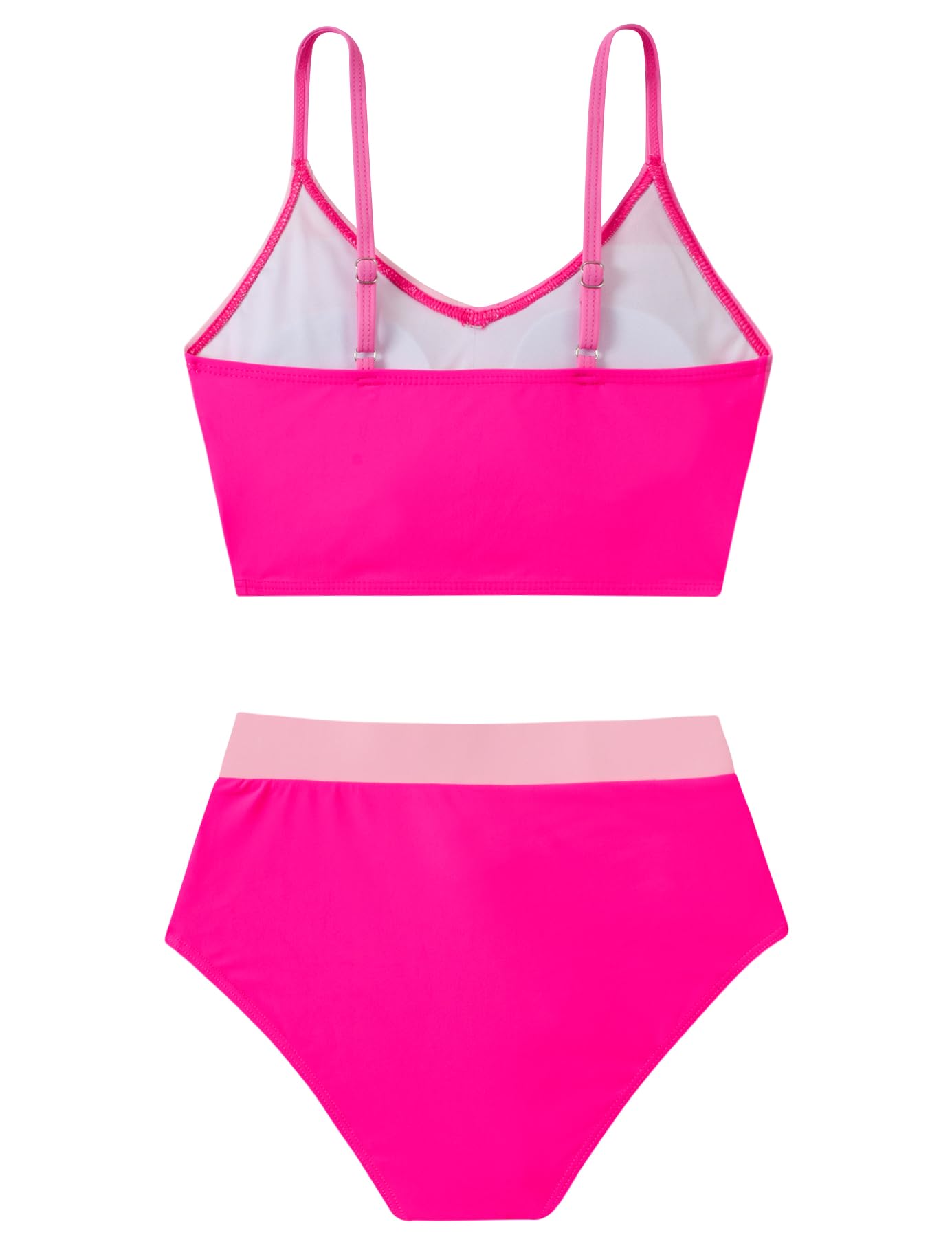 Teen Girls Swimsuit Size 9-16 Two Pieces Bikini Sets with Chest Pad Bathing Suit Color Block Swimwear