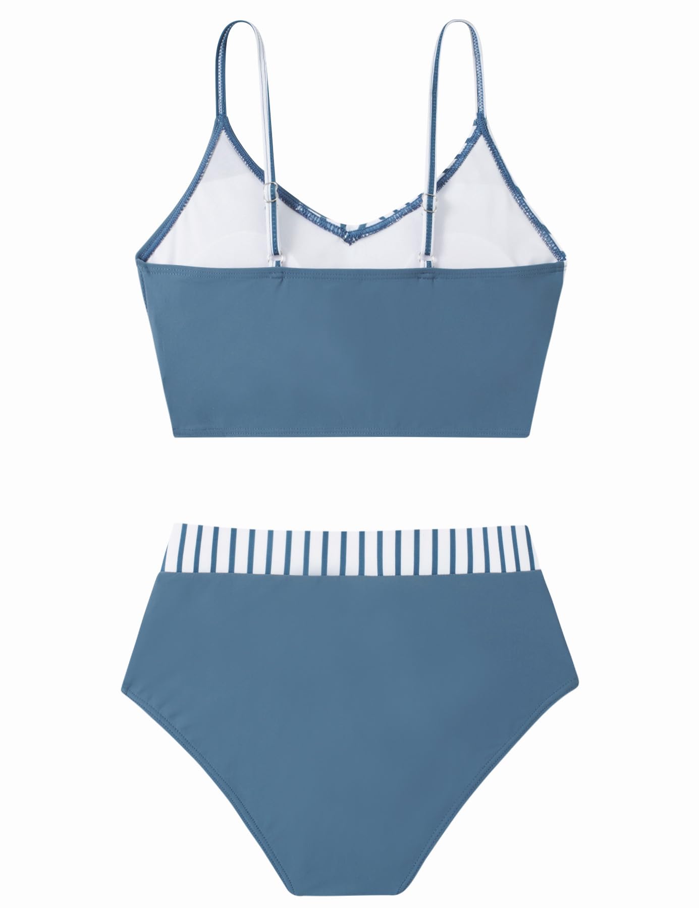 Teen Girls Swimsuit Size 9-16 Two Pieces Bikini Sets with Chest Pad Bathing Suit Color Block Swimwear