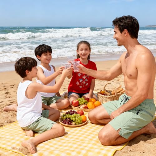 Cozople Mens Swim Trunks with Compression Liner 2-in-1 Quick Dry 9 Inch Board Shorts with Zipper Pockets