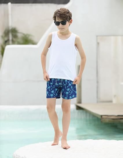 Cozople Boys Swim Trunks Compression Liner Swim Shorts Quick Dry Bathing Suit with Boxer Brief Swimwear 2-20T