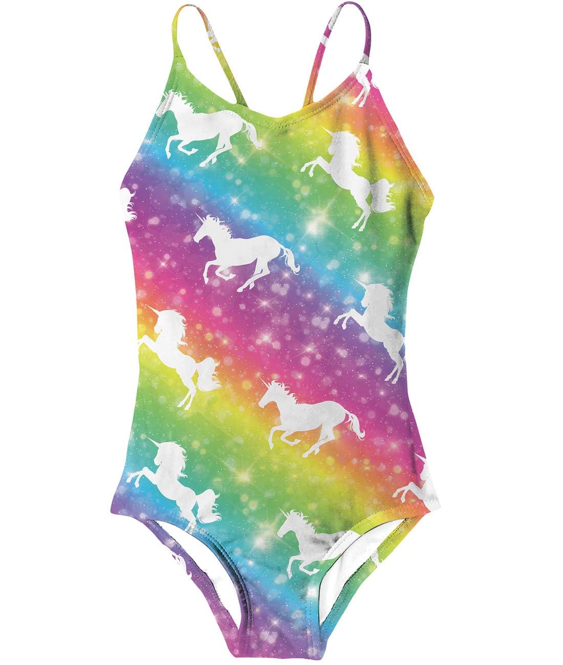 Idgreatim Girls One Piece Swimsuits Quick Dry Beach Swimwear Bathing Suit for Beach 3-12 Years
