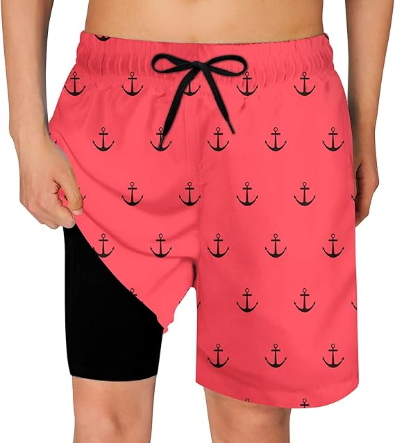 Cozople Boys Swim Trunks Compression Liner Swim Shorts Quick Dry Bathing Suit with Boxer Brief Swimwear 2-20T