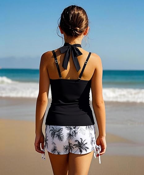 Girls Tankini Swimsuit 2 Piece Halterneck Bathing Suit for Teens Size 7-16