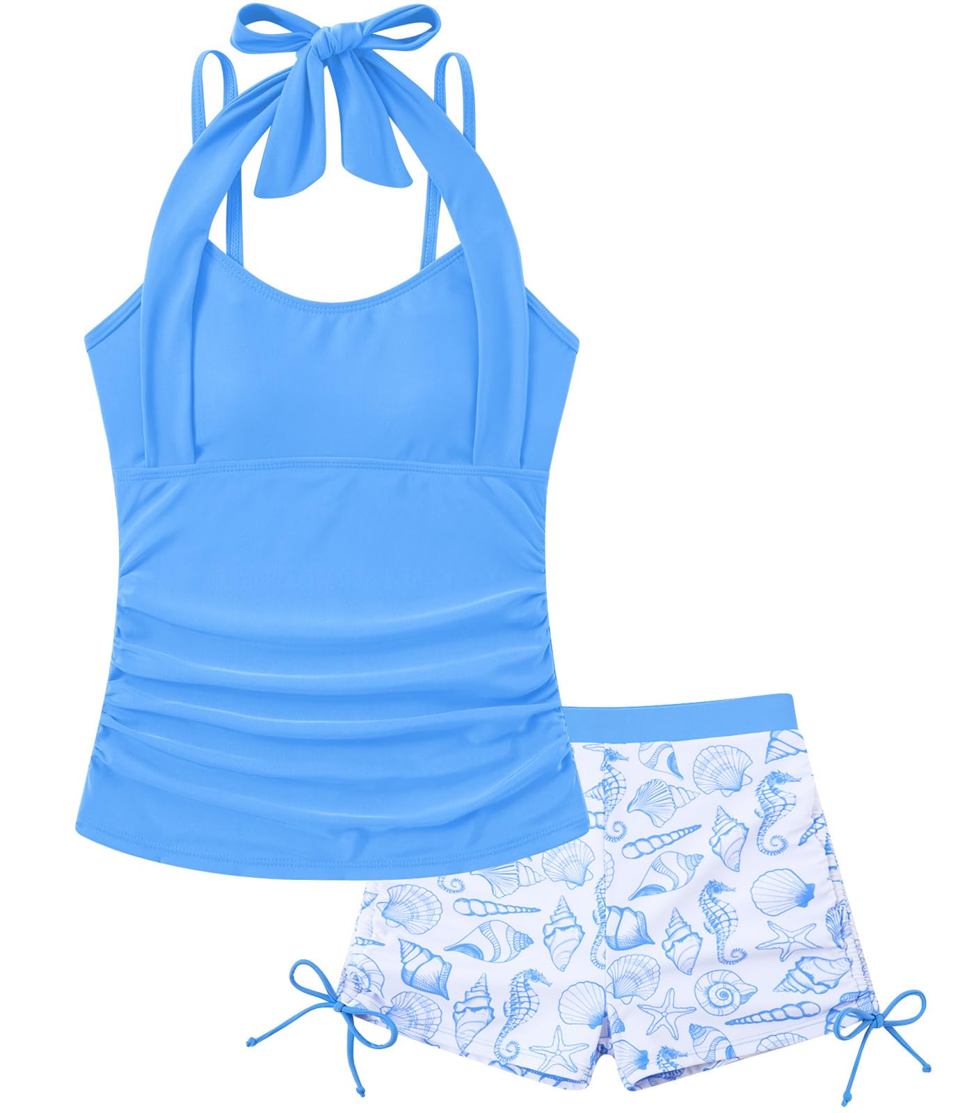 Girls Tankini Swimsuit 2 Piece Halterneck Bathing Suit for Teens Size 7-16