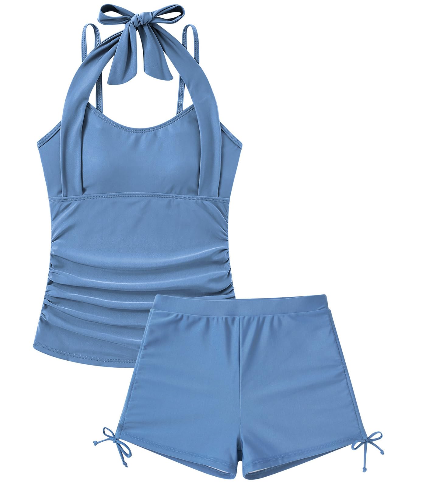 Girls Tankini Swimsuit 2 Piece Halterneck Bathing Suit for Teens Size 7-16