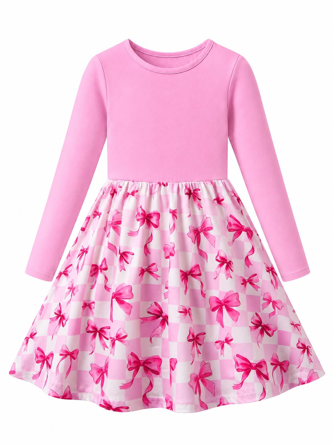 Vogseek Girls Dress Toddler Fall Dress Long Sleeve Dresses Ages 3-7 | Toddler Girls Dress, Twirly Dress, A-Line Skirt,95%Cotton-5%Spandex Top, School, Party, Casual，Various Prints