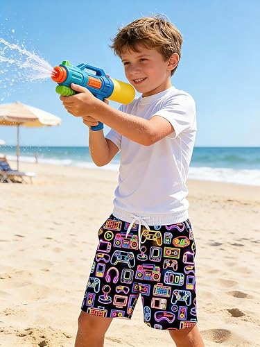 Idgreatim Teens Boys Swim Trunks Quick Dry Beach Swimwear UPF 50+ Board Shorts with Mesh Lining 6-14 Years