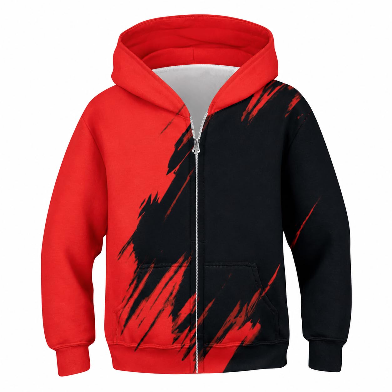 TUONROAD Boys Hoodies Sweatshirt Cool Pullover with Pockets Size 6-14 Years | Full zipper, 3D graphic prints, kangaroo pocket, polyester spandex, school and casual layering,Size 6-14