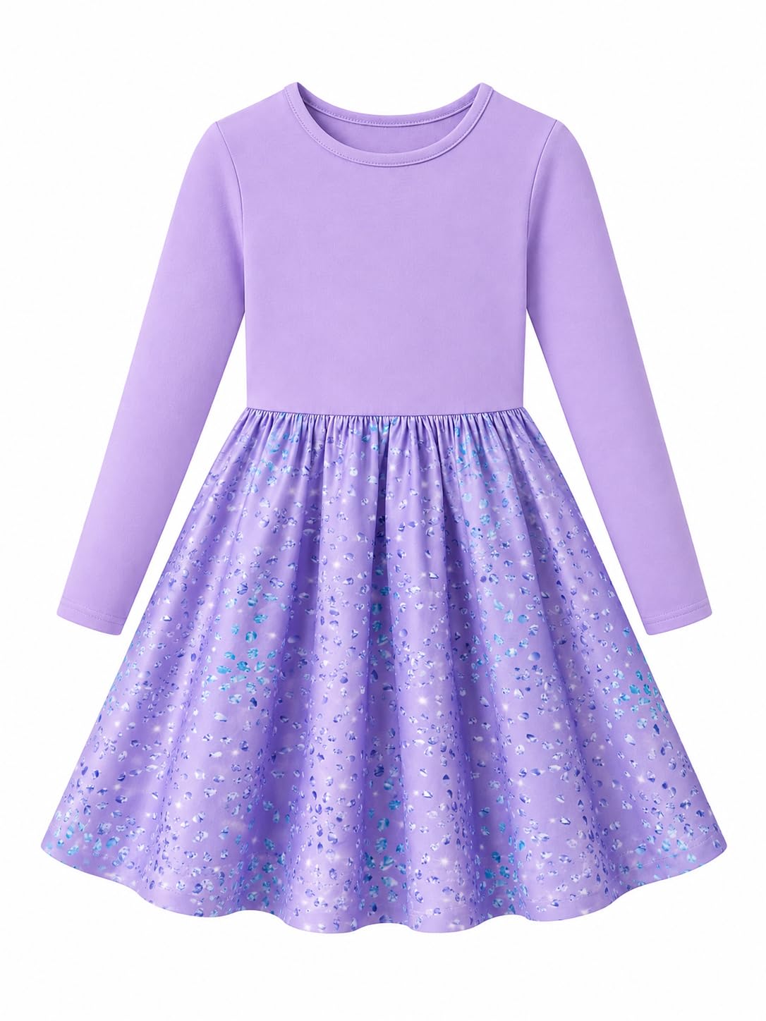 Vogseek Girls Dress Toddler Fall Dress Long Sleeve Dresses Ages 3-7 | Toddler Girls Dress, Twirly Dress, A-Line Skirt,95%Cotton-5%Spandex Top, School, Party, Casual，Various Prints
