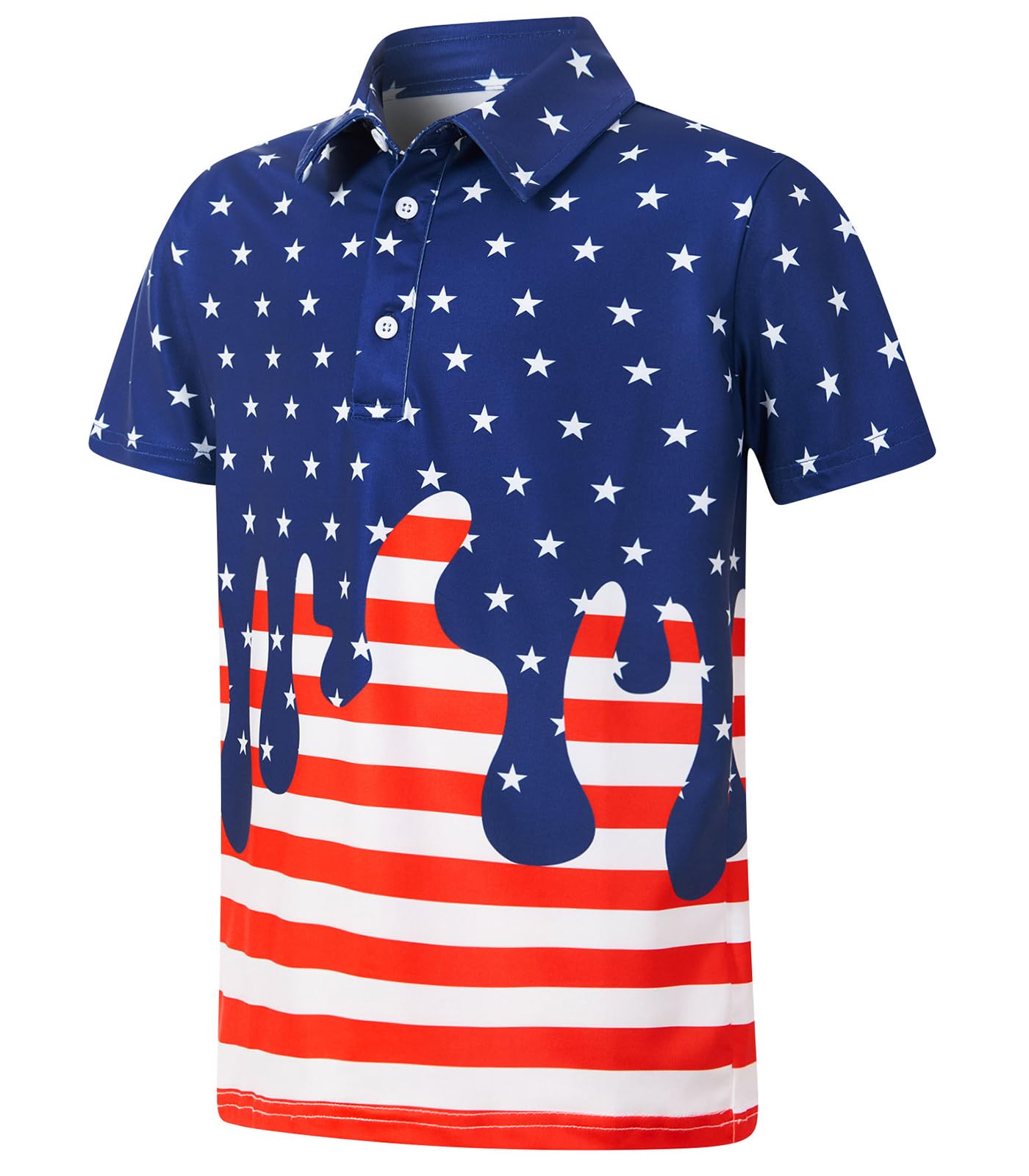 Boys Performance Polo Dry Fit Short Sleeve Golf Stripe Shirt for Active Casual Size 5-14