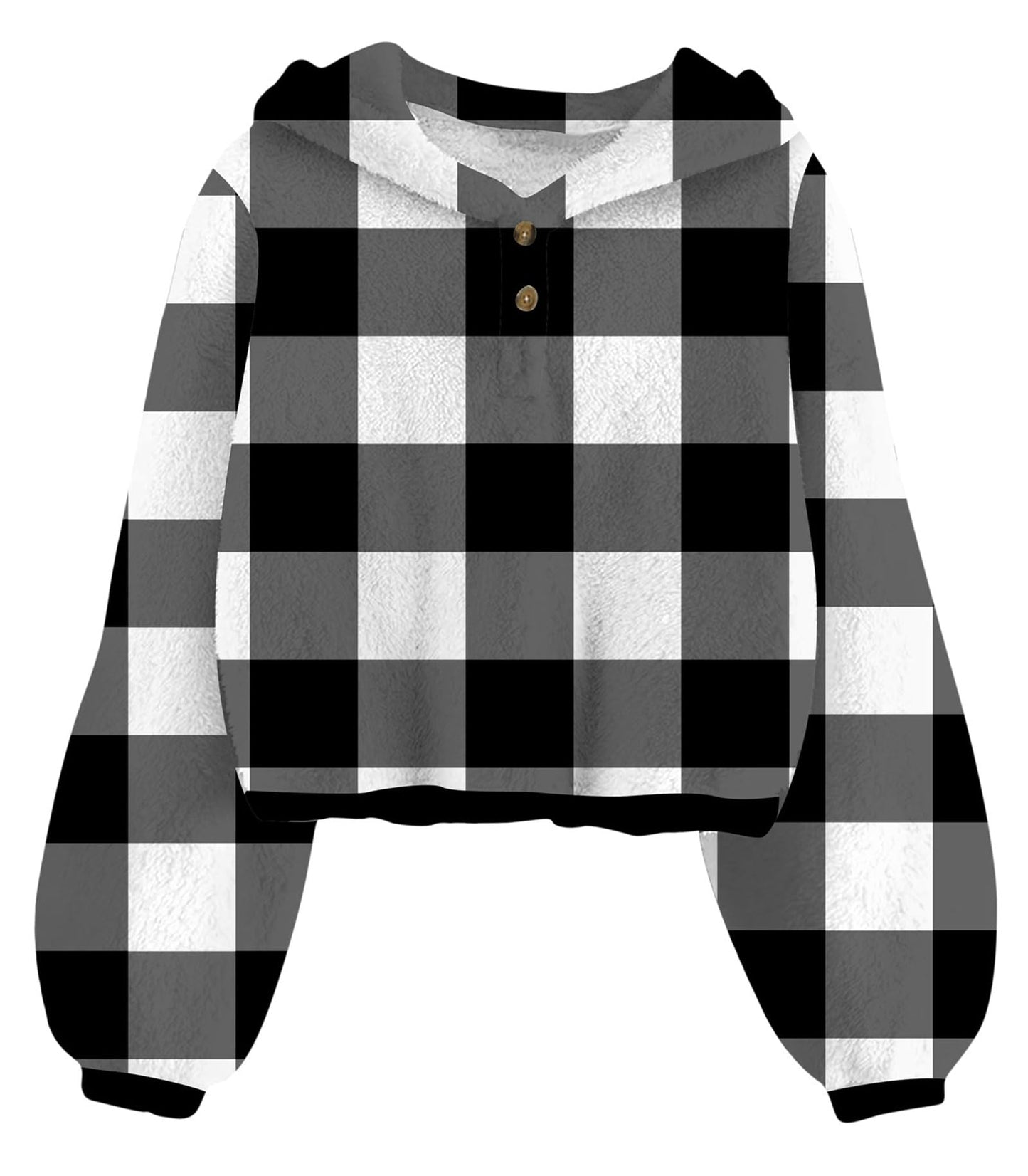TUONROAD Girl's Fuzzy Hoodies Warm Loose Button Pullover Oversized Sherpa Jacket Coat