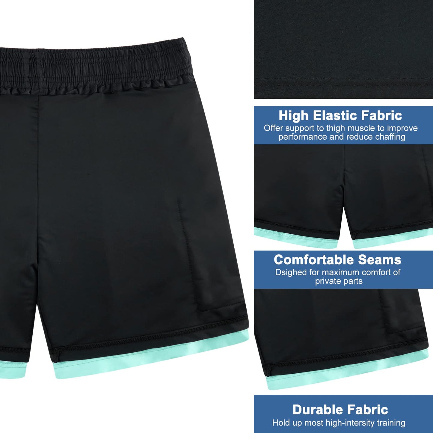 Cozople Mens Swim Trunks with Compression Liner 5.5" Inseam Quick Dry Bathing Suit Lightweight Swimming Shorts