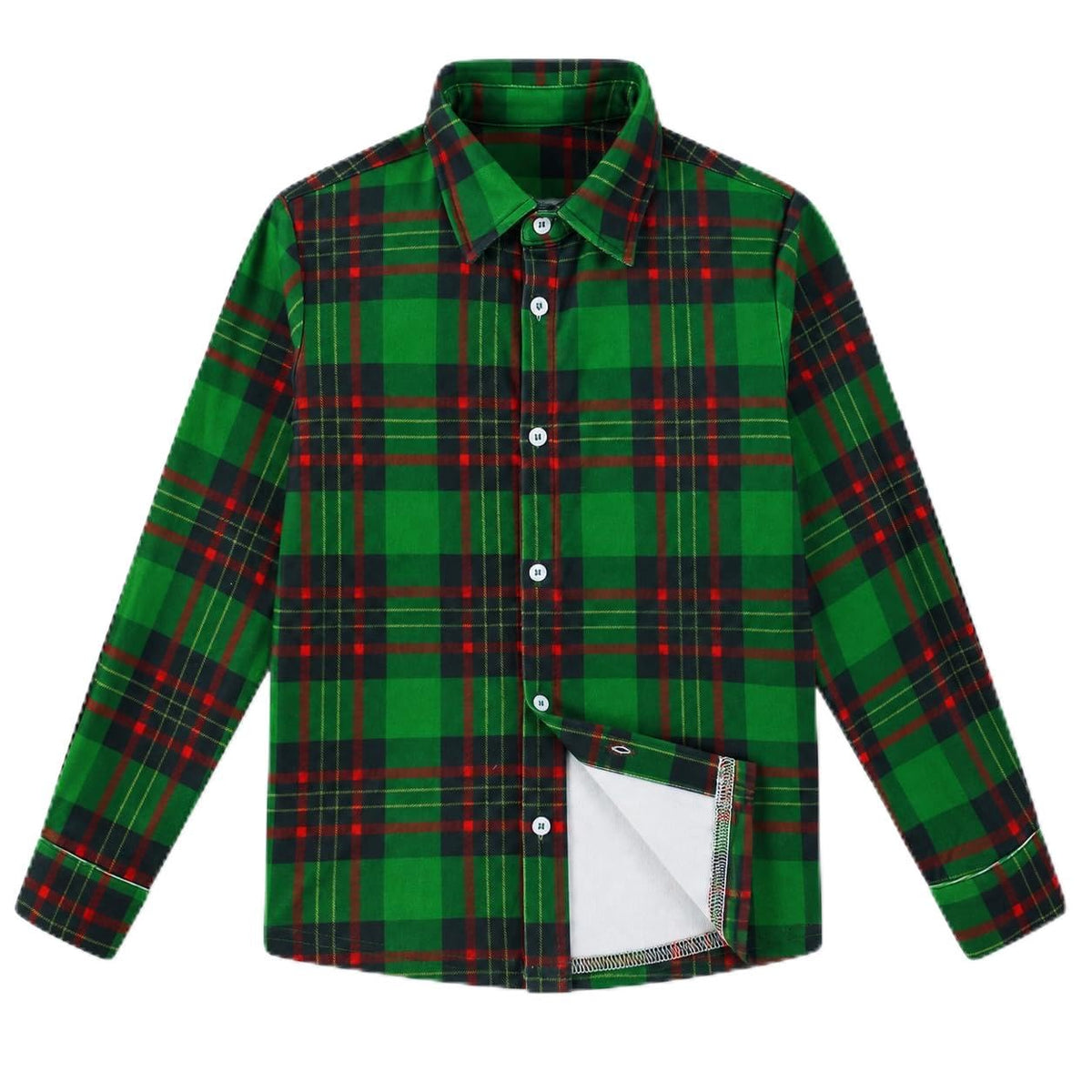 Cozople Boys Long Sleeve Plaid Flannel Button Down Shirt for 7-14 Years
