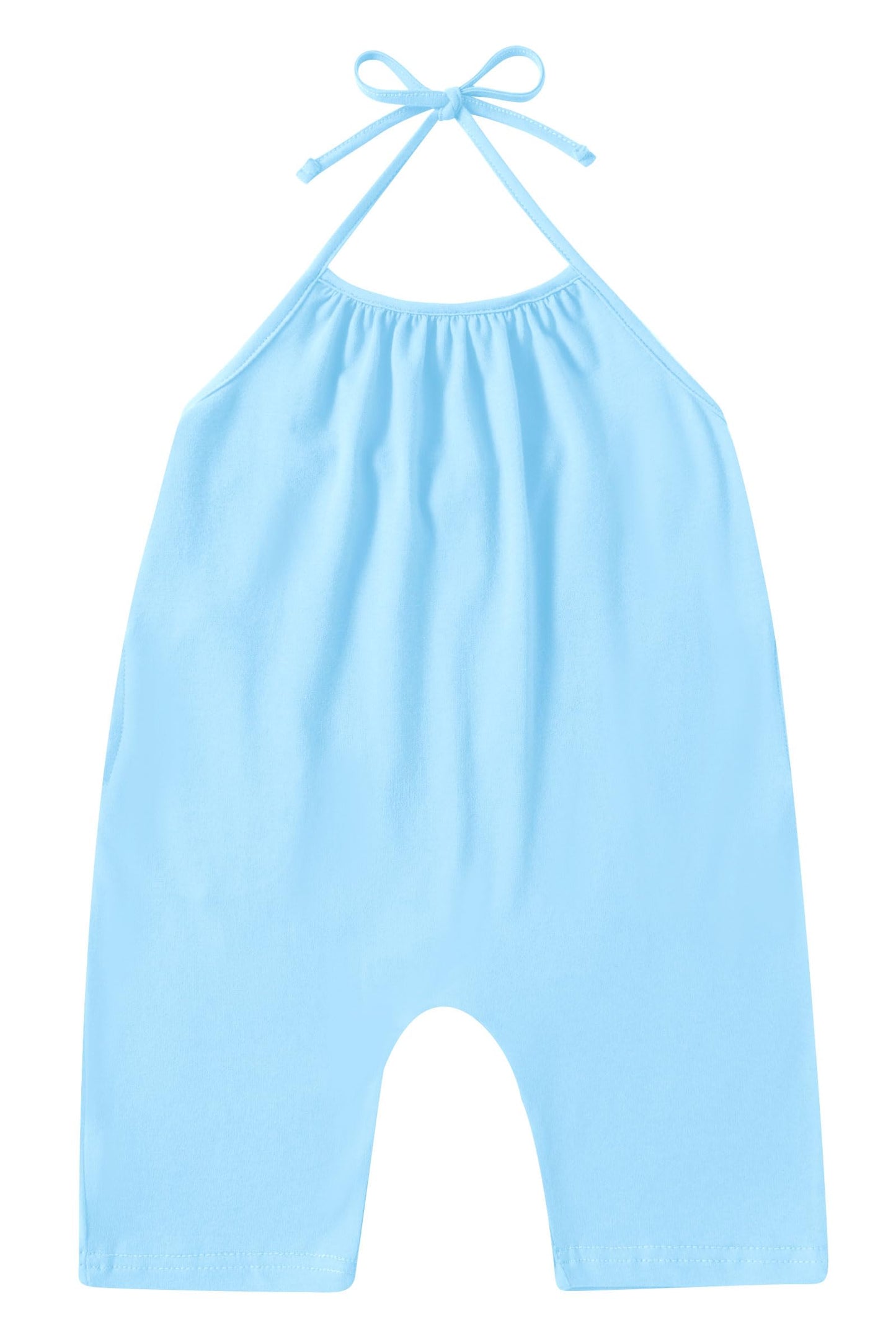 Backless Strap Slouch Jumpsuit for Toddler Girls Cute Harem Halter Romper Pants with Pockets