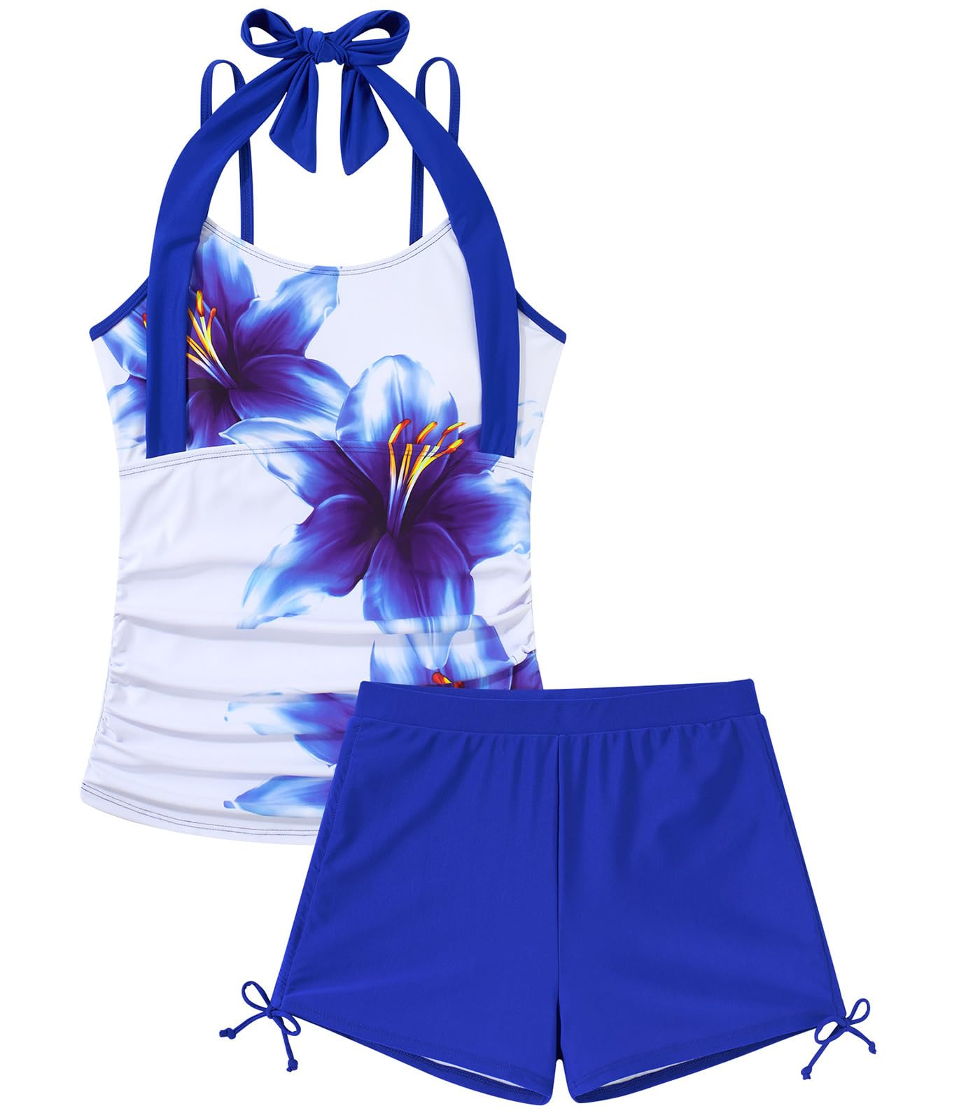 Girls Tankini Swimsuit 2 Piece Halterneck Bathing Suit for Teens Size 7-16