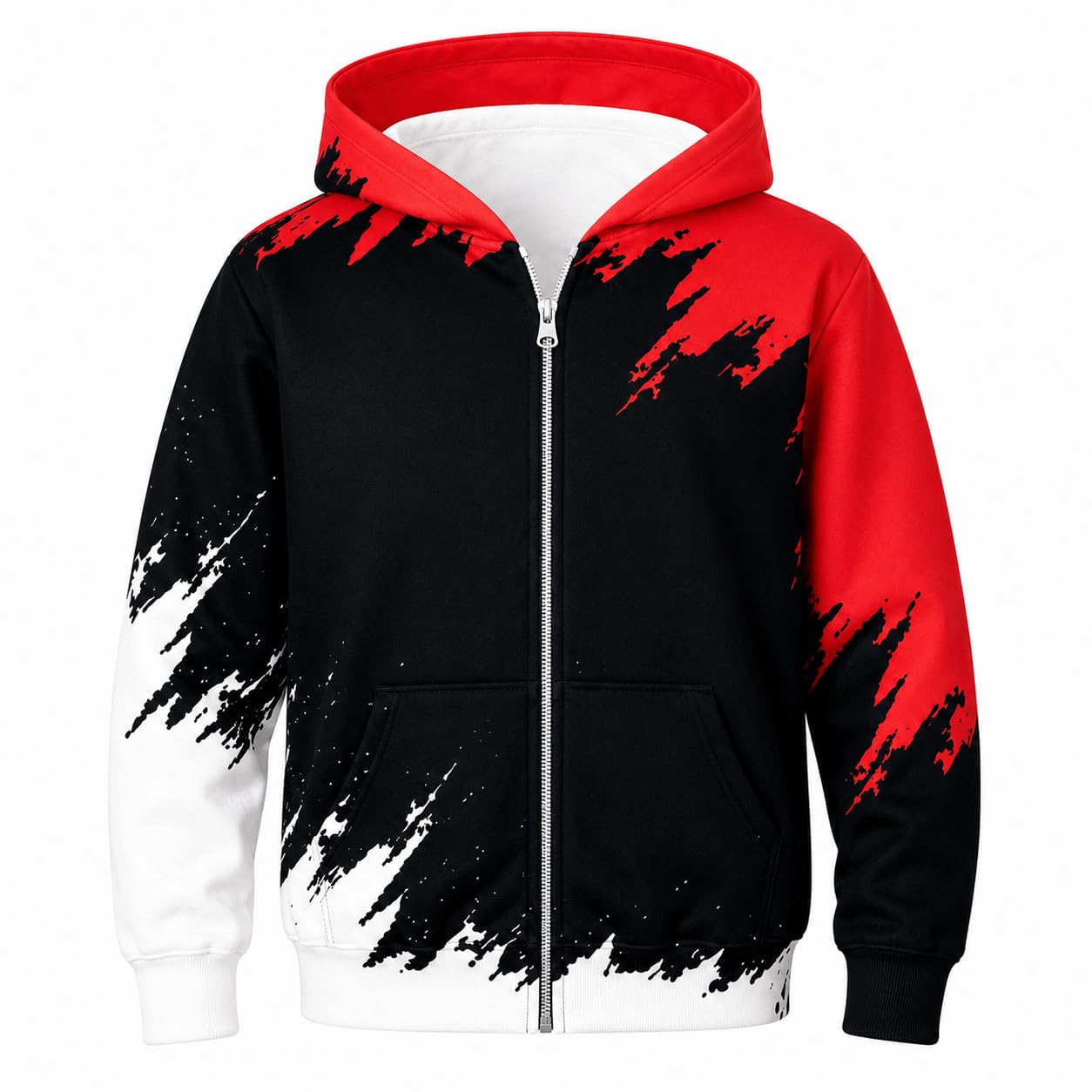 TUONROAD Boys Hoodies Sweatshirt Cool Pullover with Pockets Size 6-14 Years | Full zipper, 3D graphic prints, kangaroo pocket, polyester spandex, school and casual layering,Size 6-14