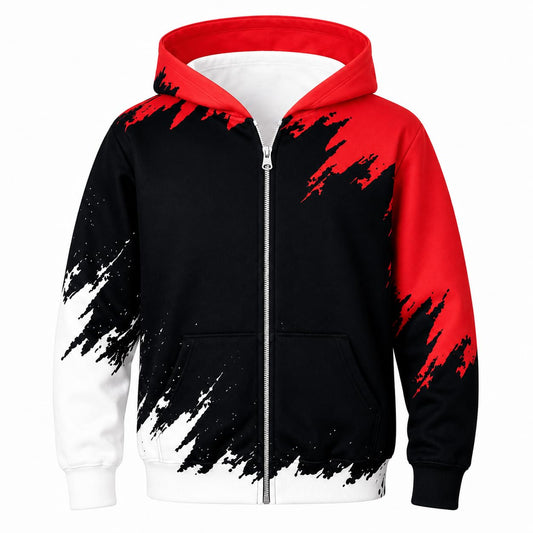 TUONROAD Boys Hoodies Sweatshirt Cool Pullover with Pockets Size 6-14 Years | Full zipper, 3D graphic prints, kangaroo pocket, polyester spandex, school and casual layering,Size 6-14