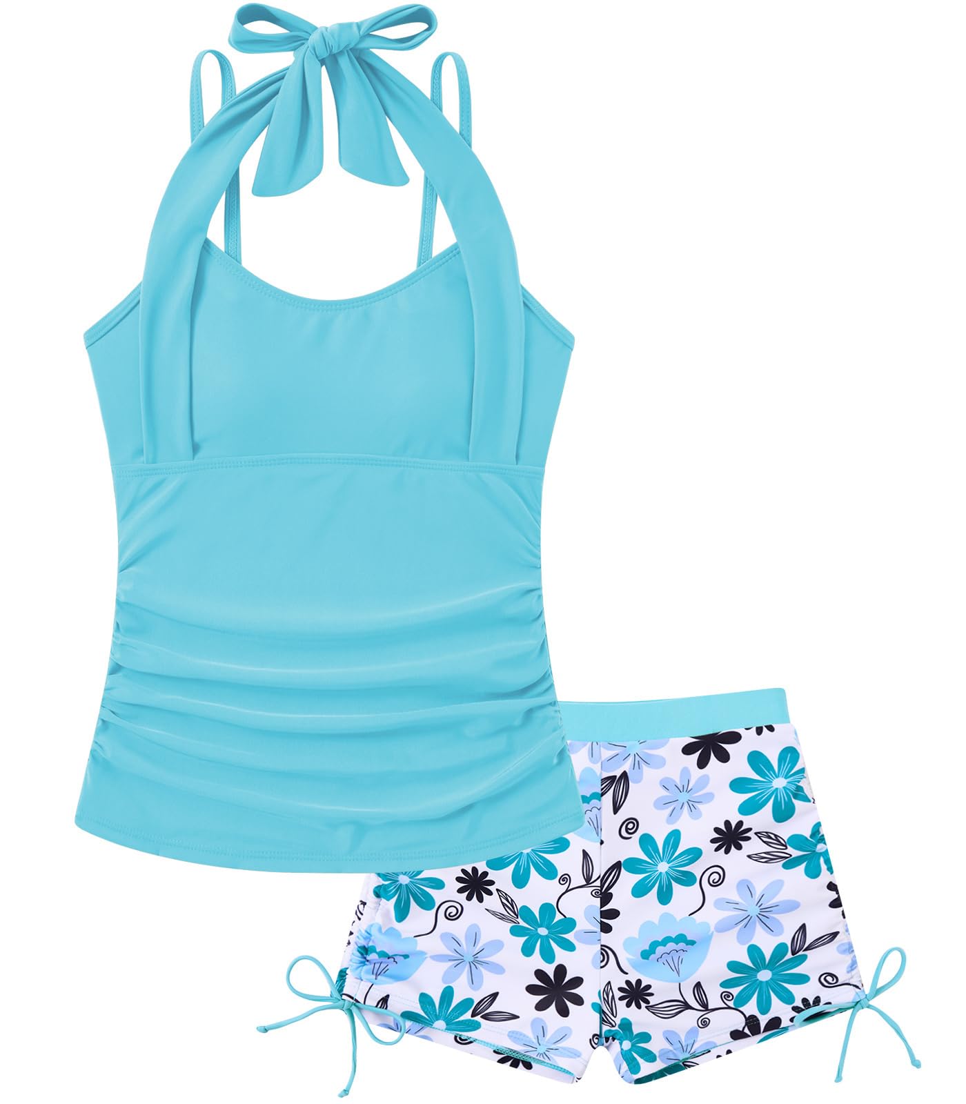 Girls Tankini Swimsuit 2 Piece Halterneck Bathing Suit for Teens Size 7-16