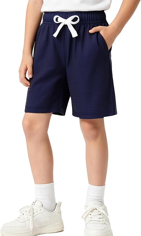 Boys Mesh Athletic Shorts Quick Dry Lightweight Breathable Mesh Shorts with Pockets for Basketball Gym Running Sports