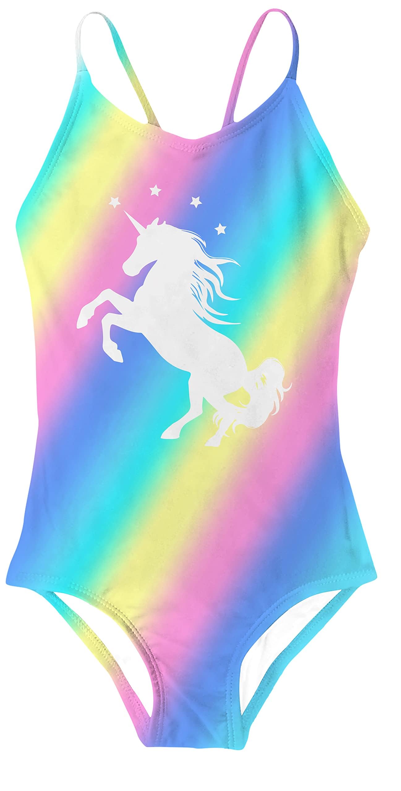 Idgreatim Girls One Piece Swimsuits Quick Dry Beach Swimwear Bathing Suit for Beach 3-12 Years