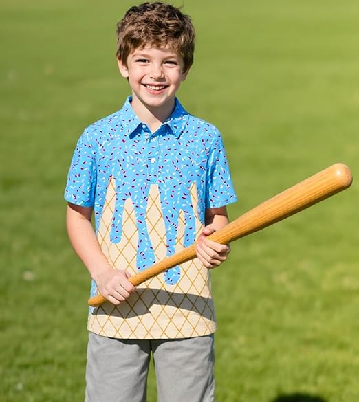 Boys Performance Polo Shirt Short Sleeve Golf Clothes for Active Casual Size 5-14