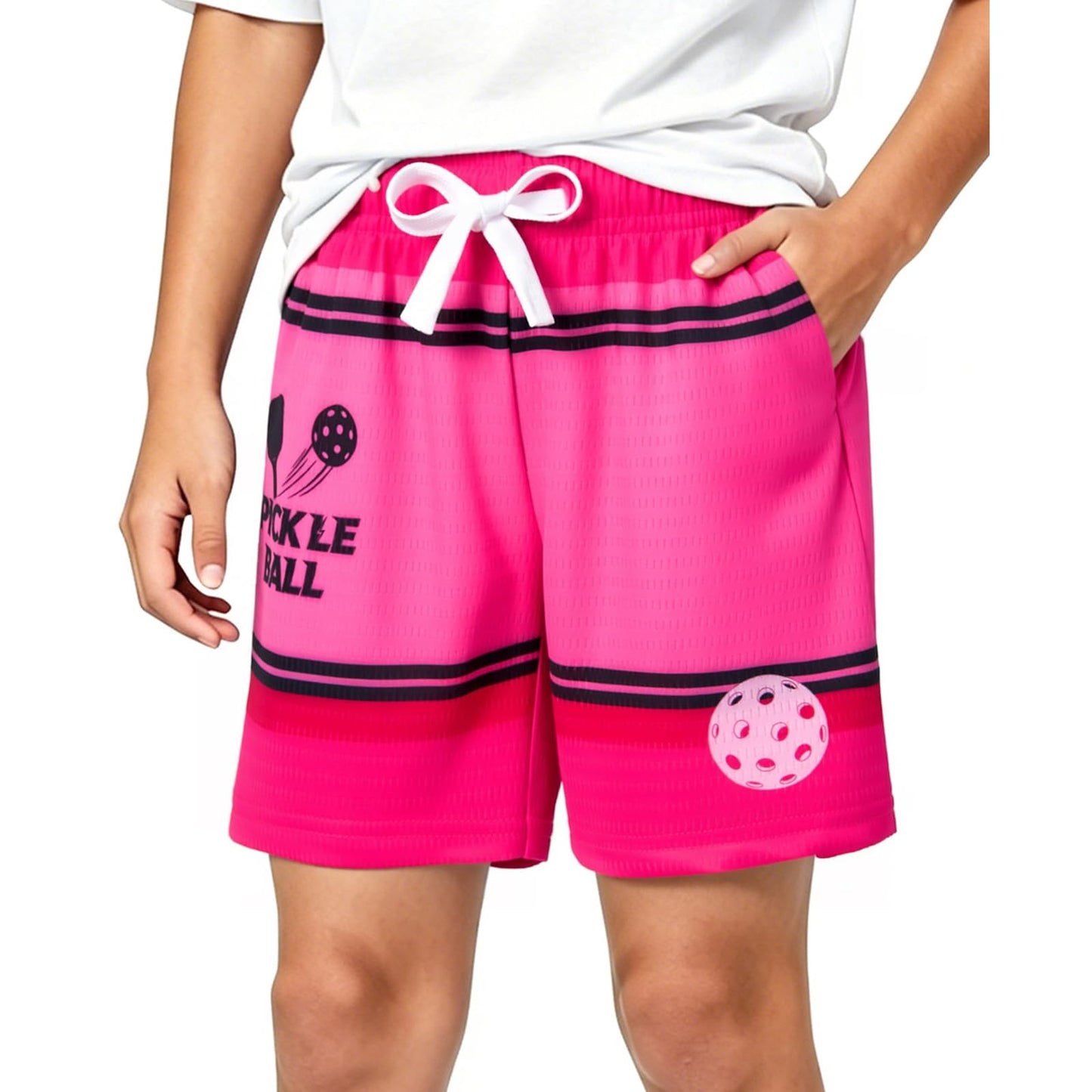 Cozople Boys Athletic Shorts Quick Dry Kids Mesh Sport Shorts with Stripes Print Breathable Basketball Shorts for 5-14 Years