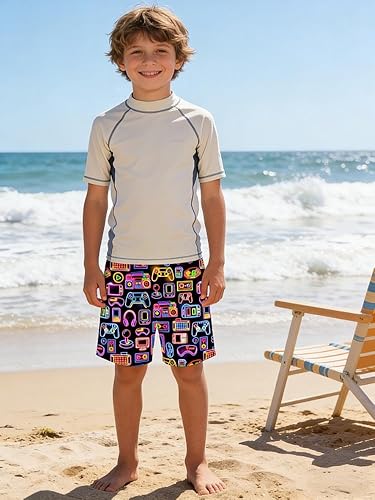 Idgreatim Teens Boys Swim Trunks Quick Dry Beach Swimwear UPF 50+ Board Shorts with Mesh Lining 6-14 Years