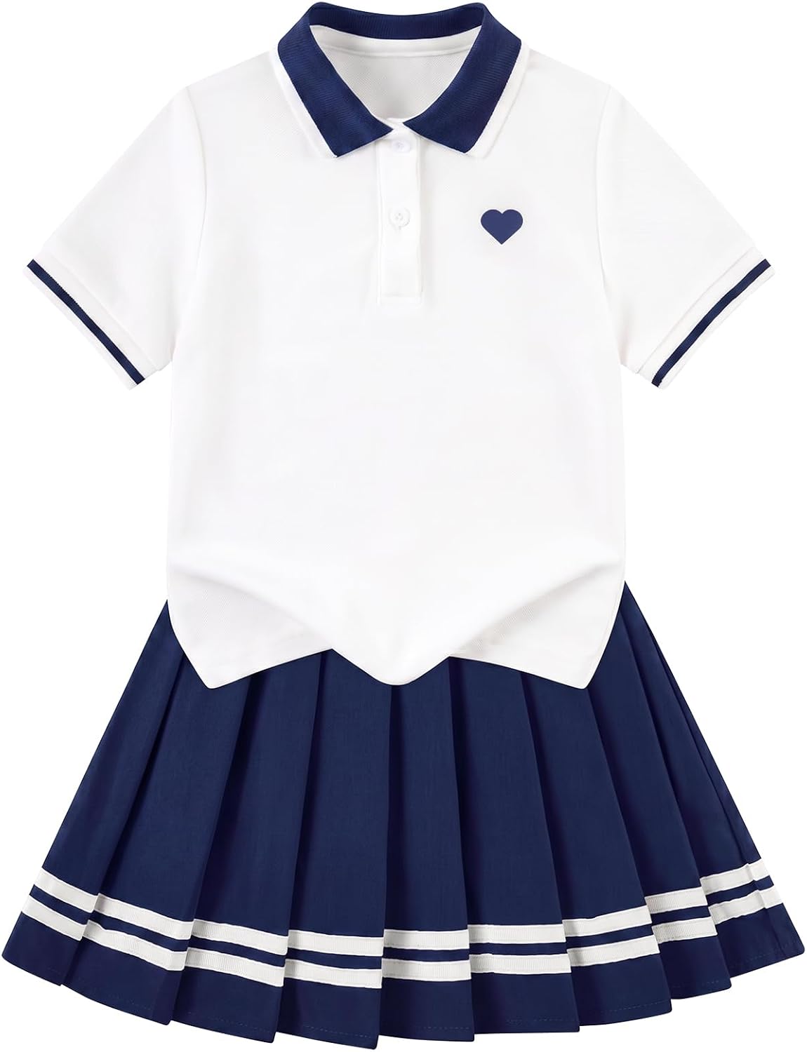 Move Dance Toddler Girls Dress Tennis Clothes Polo Outfit 2 Piece Skirt Set with Shorts 2-7T