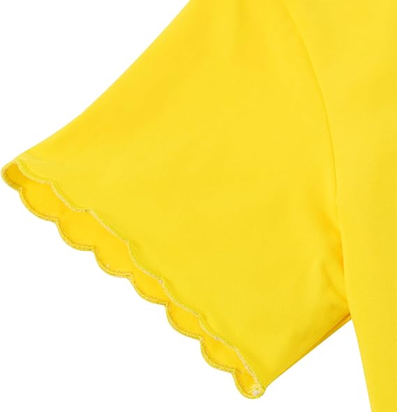 Girls Scalloped Edged T-Shirts with Pocket 3-6 Years Casual Cotton Tee Tops Blouse