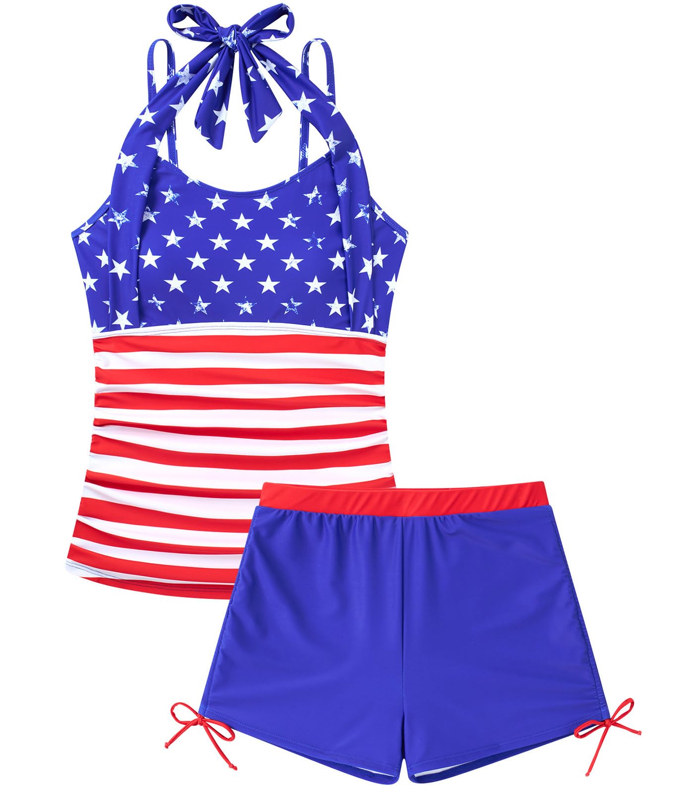 Girls Tankini Swimsuit 2 Piece Halterneck Bathing Suit for Teens Size 7-16