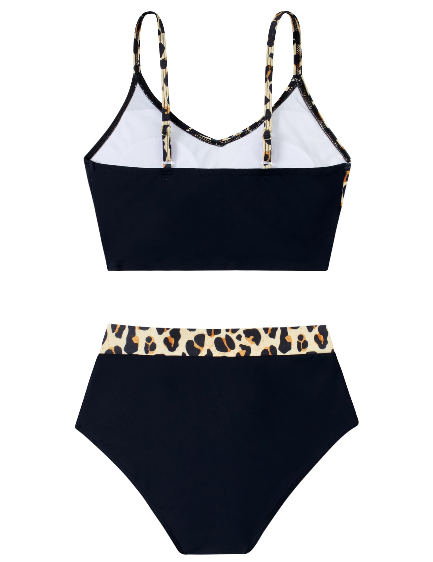 Teen Girls Swimsuit Size 9-16 Two Pieces Bikini Sets with Chest Pad Bathing Suit Color Block Swimwear