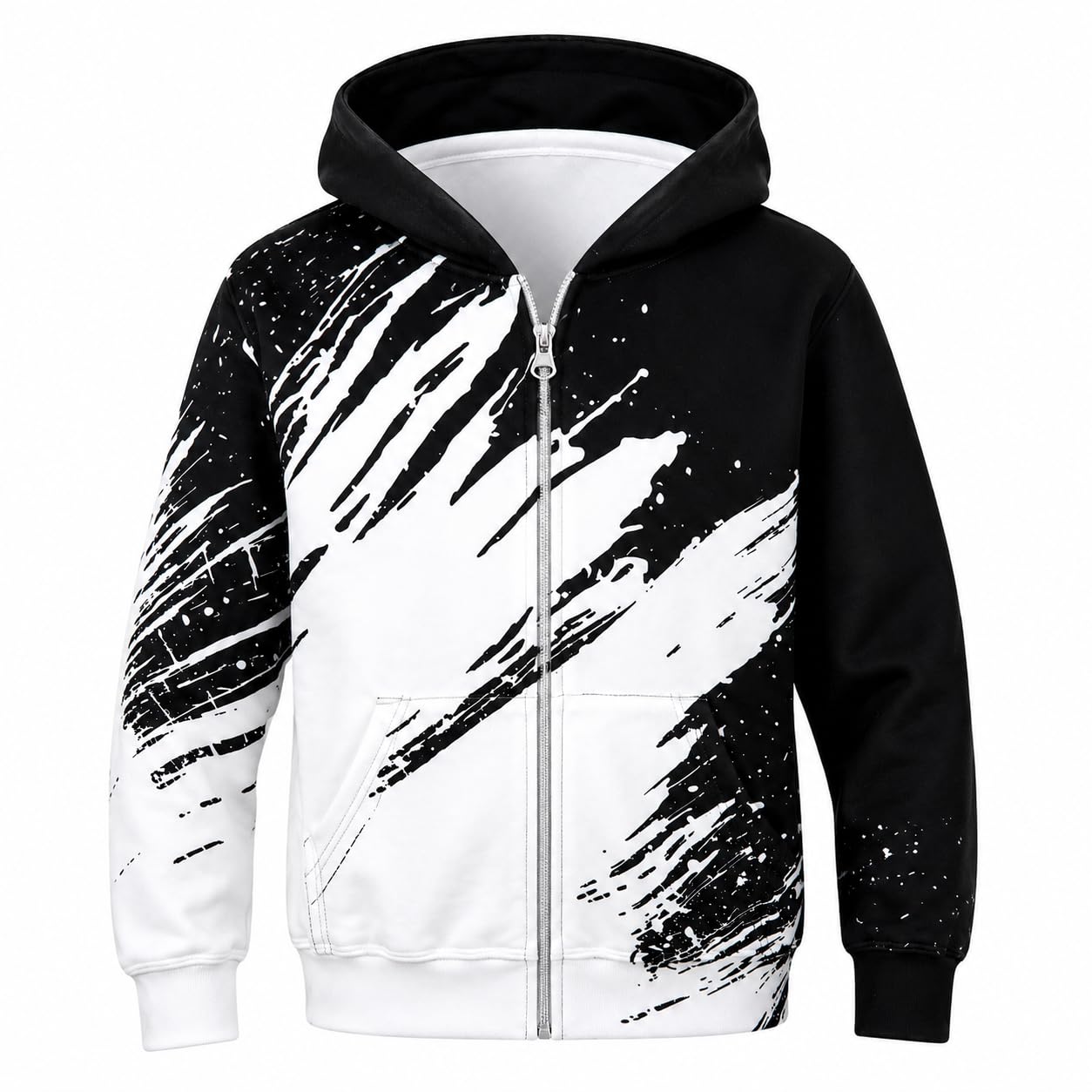 TUONROAD Boys Hoodies Sweatshirt Cool Pullover with Pockets Size 6-14 Years | Full zipper, 3D graphic prints, kangaroo pocket, polyester spandex, school and casual layering,Size 6-14