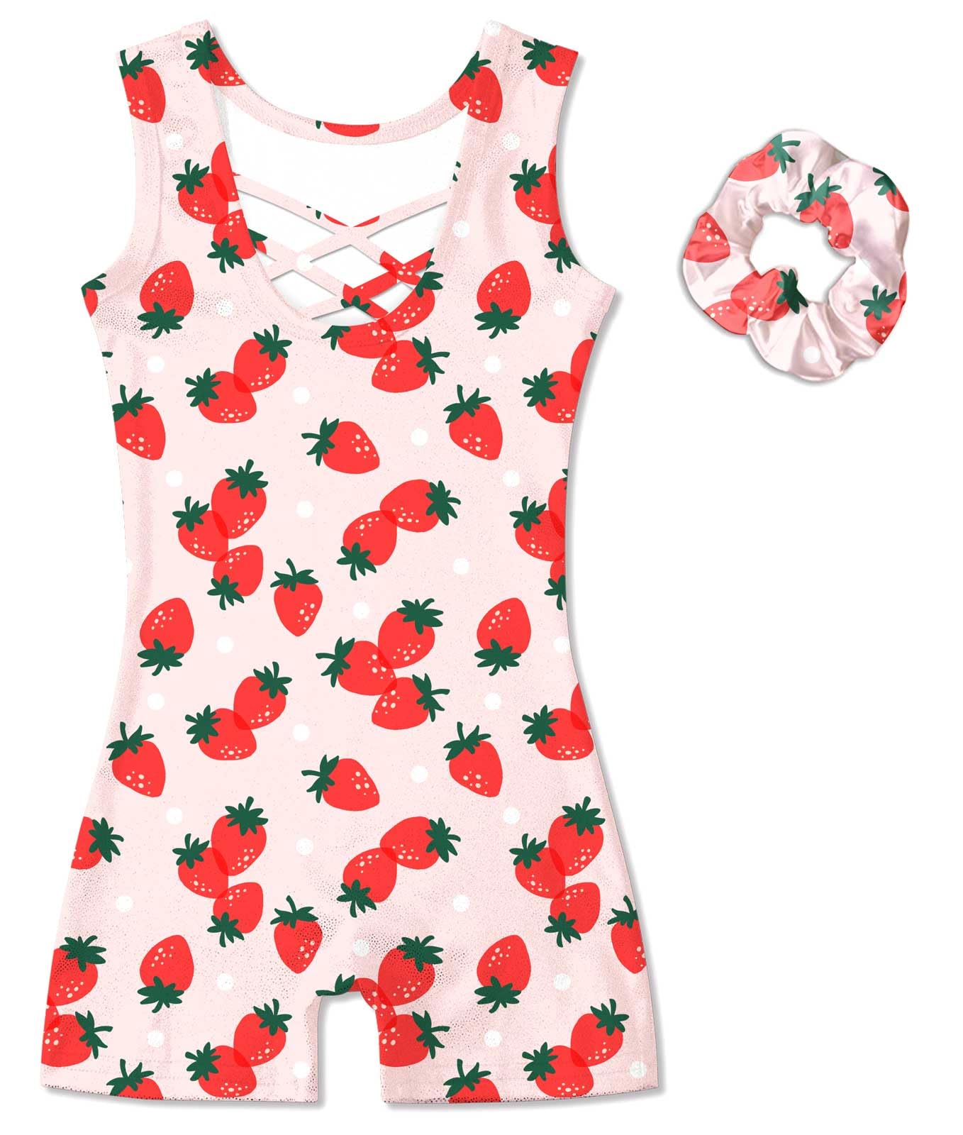 uideazone Gymnastics Leotards for Girls Dance Biketards Leotar with Hair Scrunchi 3-8Y