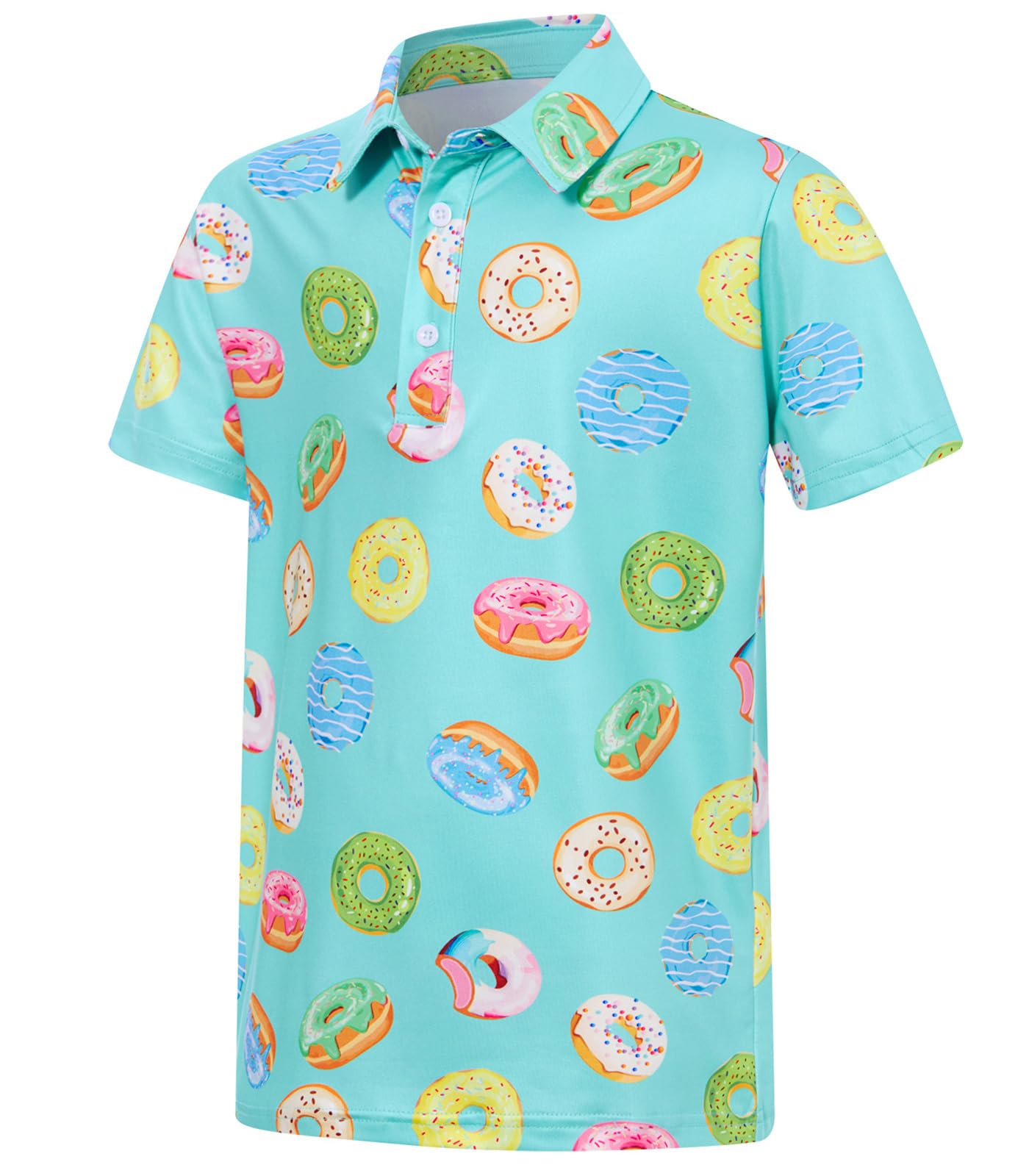 Boys Performance Polo Shirt Short Sleeve Golf Clothes for Hawaiian Active Casual Size 5-14