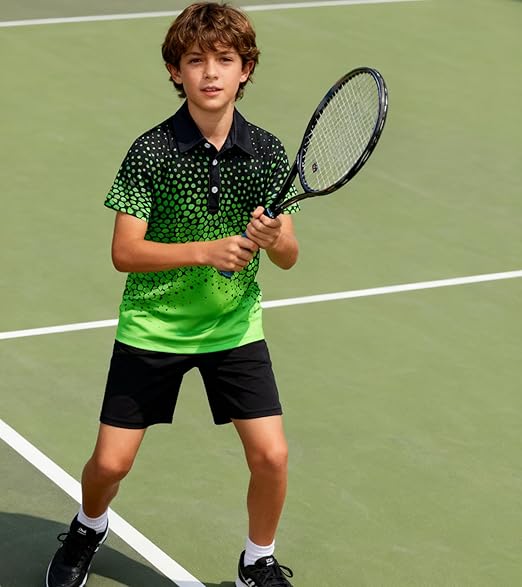 uideazone Boys Polo Shirts Dry Fit Performance Golf Short Sleeve Casual School Uniform Size 5-14