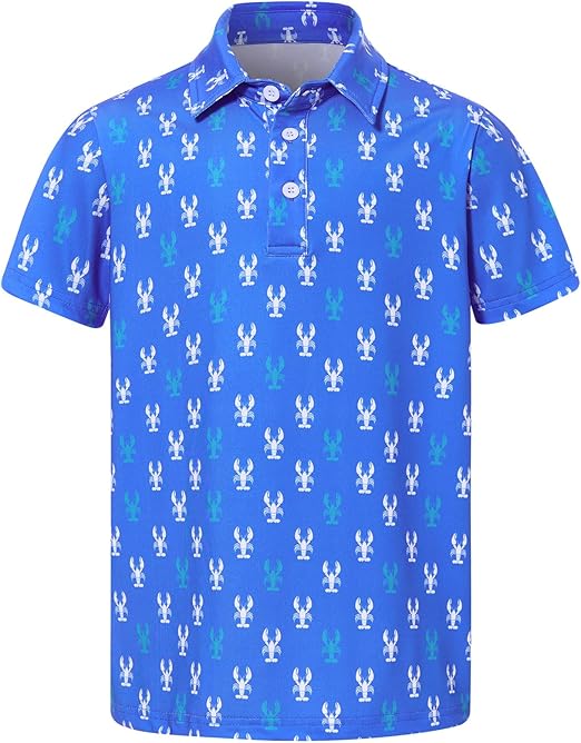 Boys Performance Polo Shirt Short Sleeve Golf Clothes for Active Casual Size 5-14