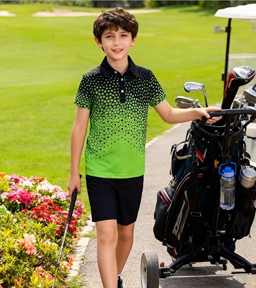 uideazone Boys Polo Shirts Dry Fit Performance Golf Short Sleeve Casual School Uniform Size 5-14