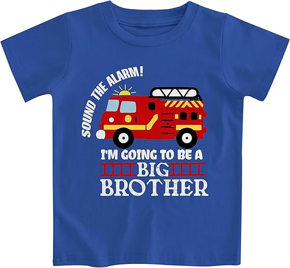 Funnycokid Big Brother T Shirt for Toddler Boys Tee Construction Promoted Short Sleeve 1-6 Years