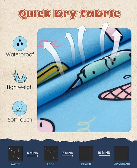 Cozople Boys Swim Trunks with Compression Liner Vintage Bathing Suit Quick Dry Swim Short Swimsuit 7-16T