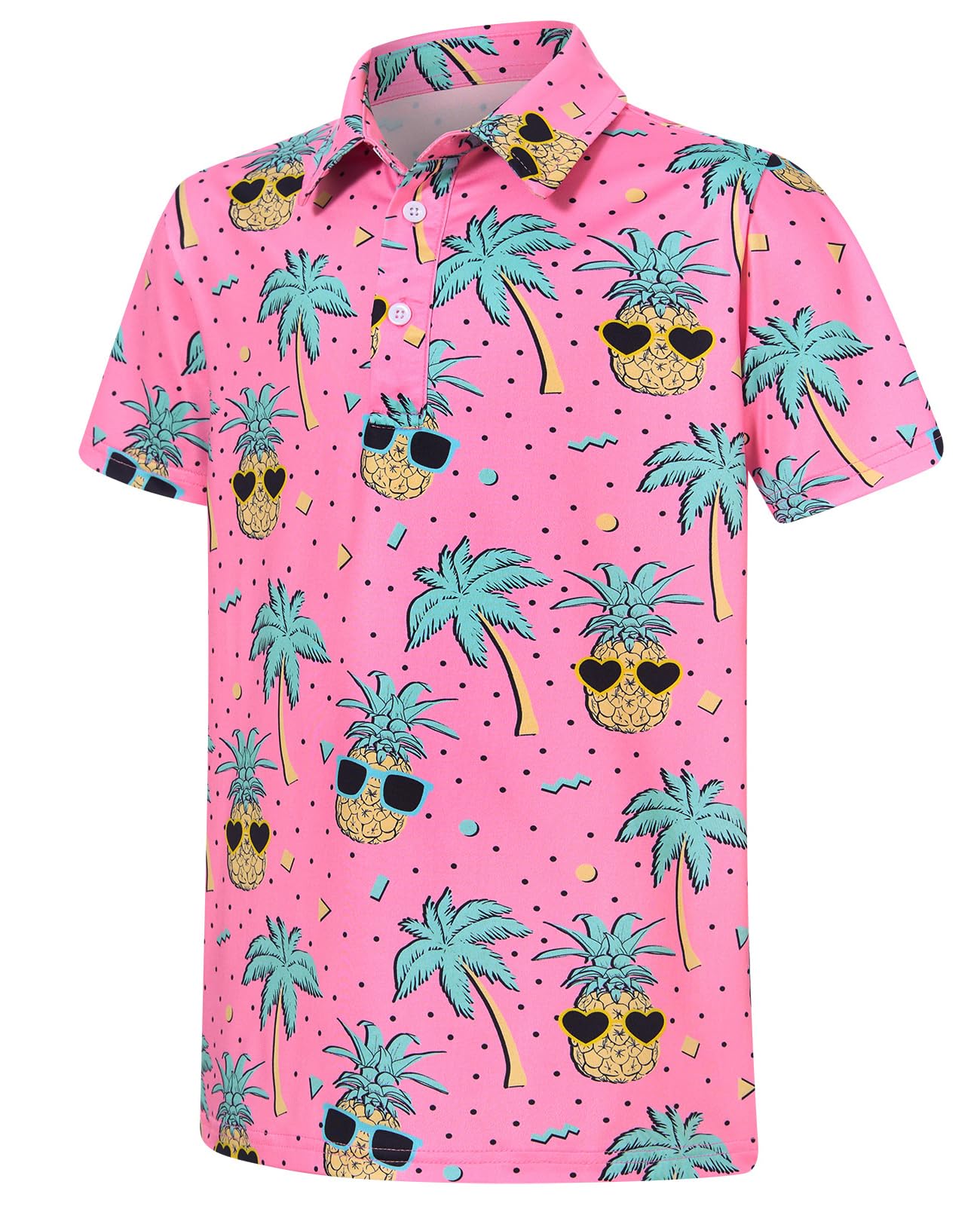 Boys Polo Shirts Hawaiian Golf Clothes Fashion Short Sleeve Kids Cool School Uniform 5-14T
