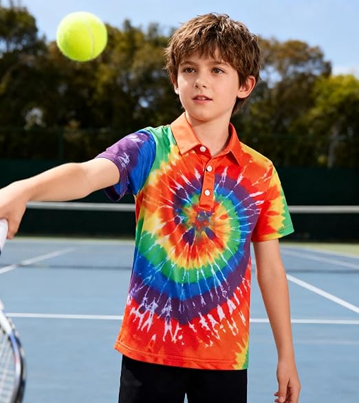 uideazone Boys Polo Shirts Dry Fit Performance Golf Short Sleeve Casual School Uniform Size 5-14