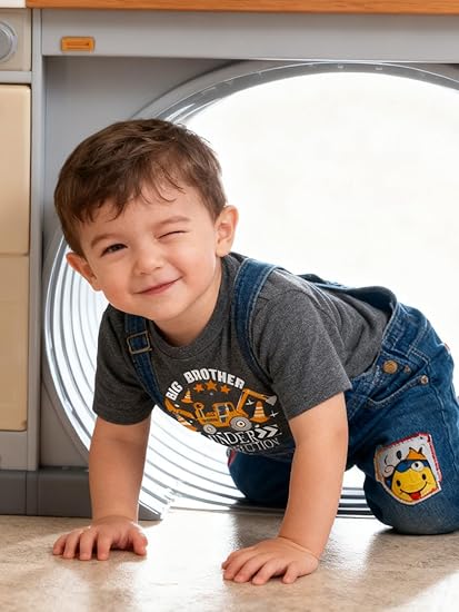 Funnycokid Big Brother T Shirt for Toddler Boys Tee Construction Promoted Short Sleeve 1-6 Years